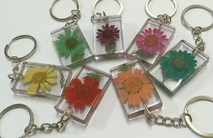 7 шт. настоящие сухие цветы образца ясный квадратный брелок|keychain lcd|keychain beltkeychain