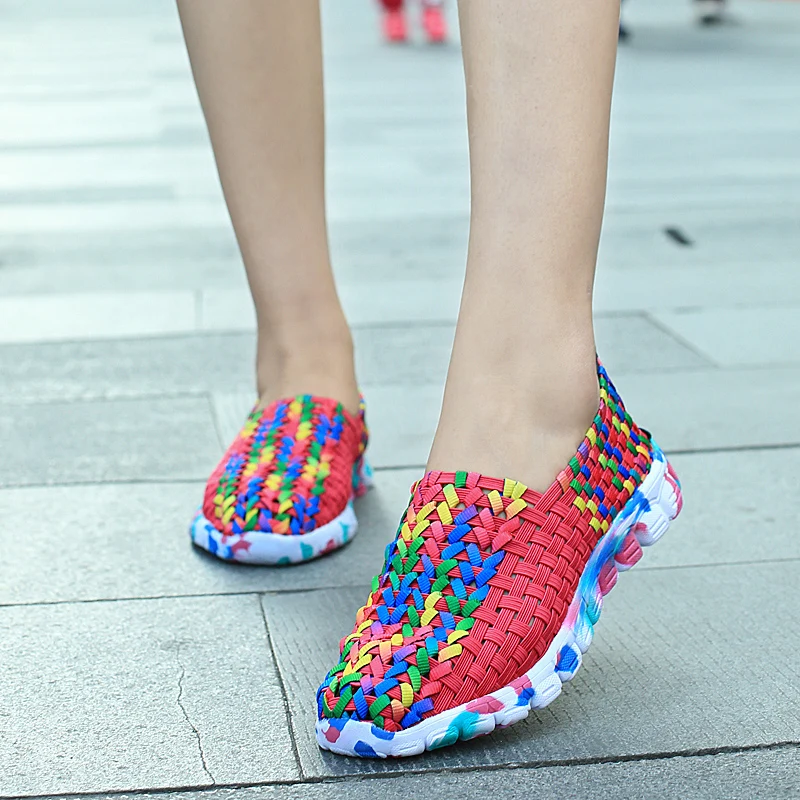 Кроссовки женские BeckyWalk дышащие на плоской подошве разноцветные WSH2920 | Обувь