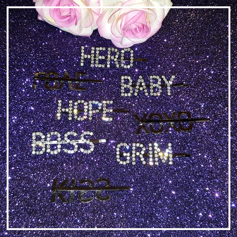 Blingbling Word заколки для волос буквы с кристаллами Самые горячие самые стильные