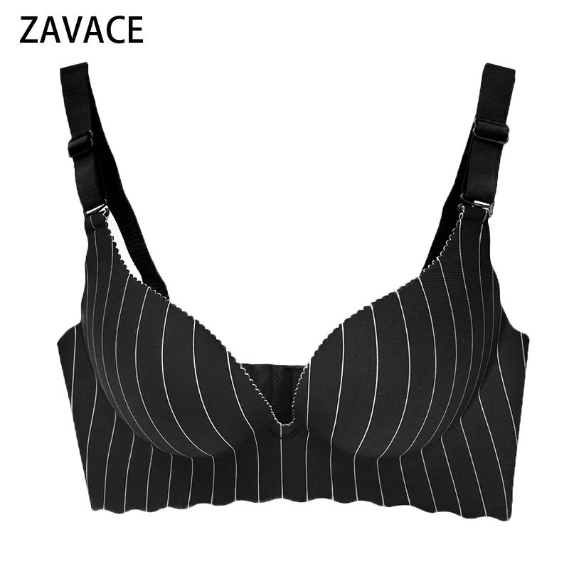 ZAVACE Новая сталь бесплатно сплошной цвет Гладкий дышащий собрать бюстгальтер