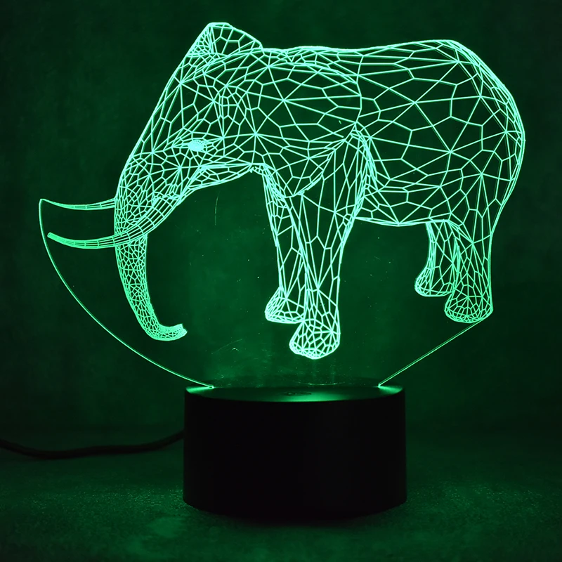 Светодиодный визуальный 3D светильник с USB креативный в виде животных подарок