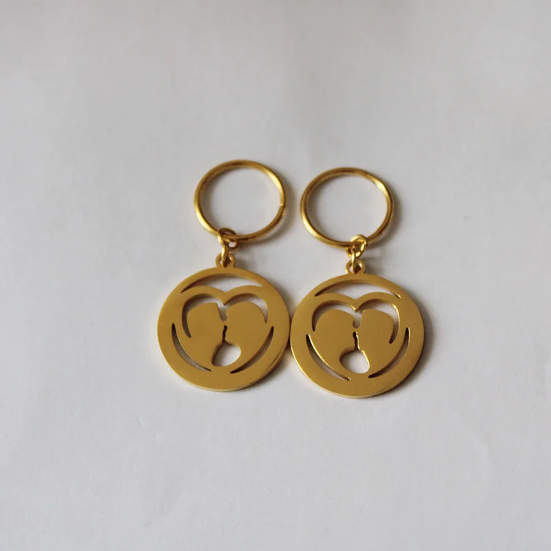 Gold color Полированные серьги из нержавеющей стали 24K PVD золотого цвета с цветами для женщин и девочек, ювелирные изделия, африканские серьги Кирибати - Окраска металла: Gold color