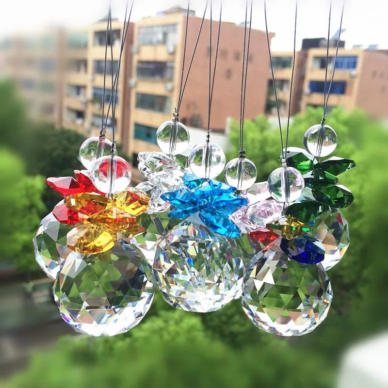10 шт. Аква Хрустальный Ловца солнца граненый шар с бусинами подвески для люстры
