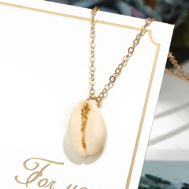 Necklace 1482 ZOSHI новые серьги в виде морской раковины для женщин золотого цвета круглые геометрические висячие серьги в виде раковины летние пляжные женские модные ювелирные изделия - Окраска металла: Necklace 1482