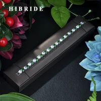 hibride jewelry brand new design aaa cubic zircon wedding bracelets gold color bangles white color luxury women jewelry b 007