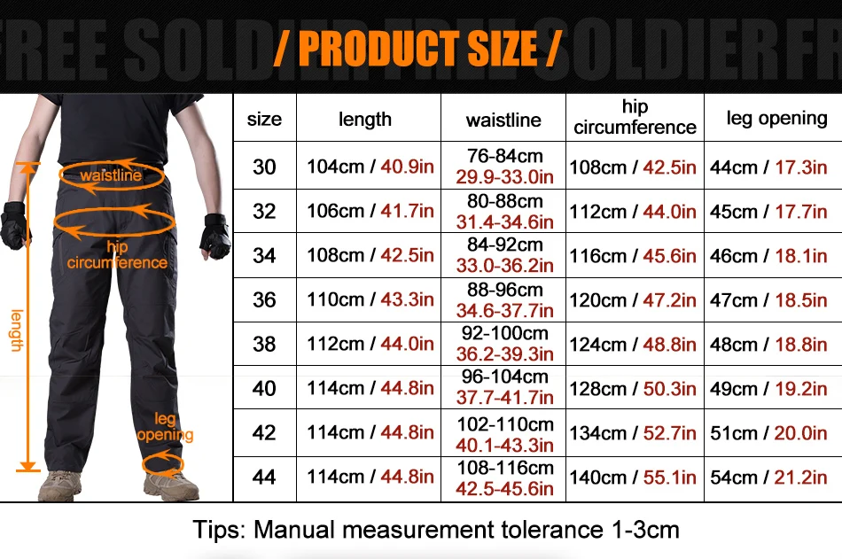 FREE SOLDIER outdoor sport camping tactical military men's pant combat breathable multi pocket pant for hiking water repellent