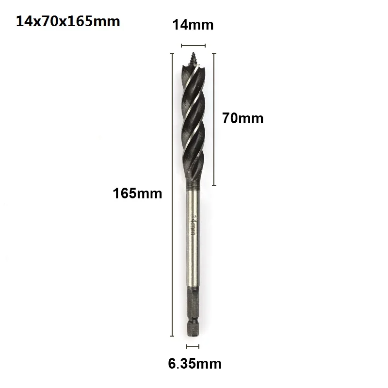 1pc 14mm XCAN 1 шт. 10-25 мм шестигранный хвостовик 4 Флейта шнека сверло Дерево отверстие резак ядро сверло дерево сверло - Цвет: 1pc 14mm
