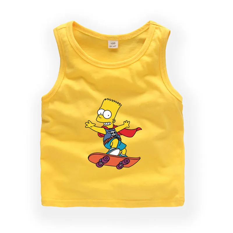 От 2 до 9 лет Детская футболка без рукавов с рисунком милые летние топы для