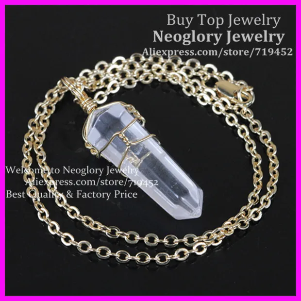 10 шт. смешанные натуральные драгоценные камни Подвеска Ожерелье металлическая