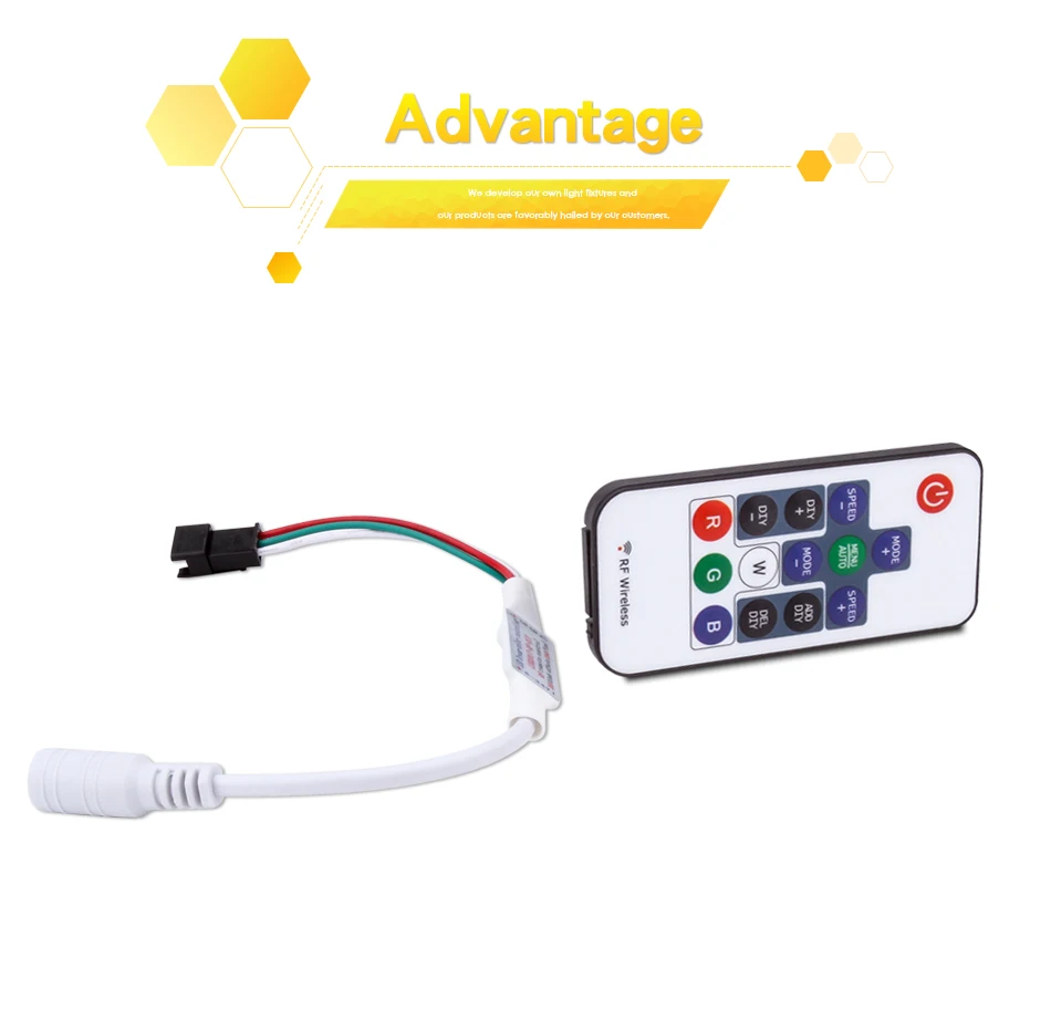 Светодиодная лента RGB беспроводной пульт дистанционного управления WS2811 WS2812 DC5V 24V 14 ключ мини RF светодиодный контроллер для светодиодной ленты светильник