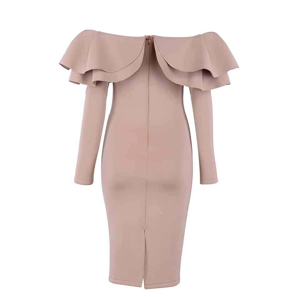 Платье облегающее с длинным рукавом и рюшами весна 2019|women spring dress|spring dresscelebrity party
