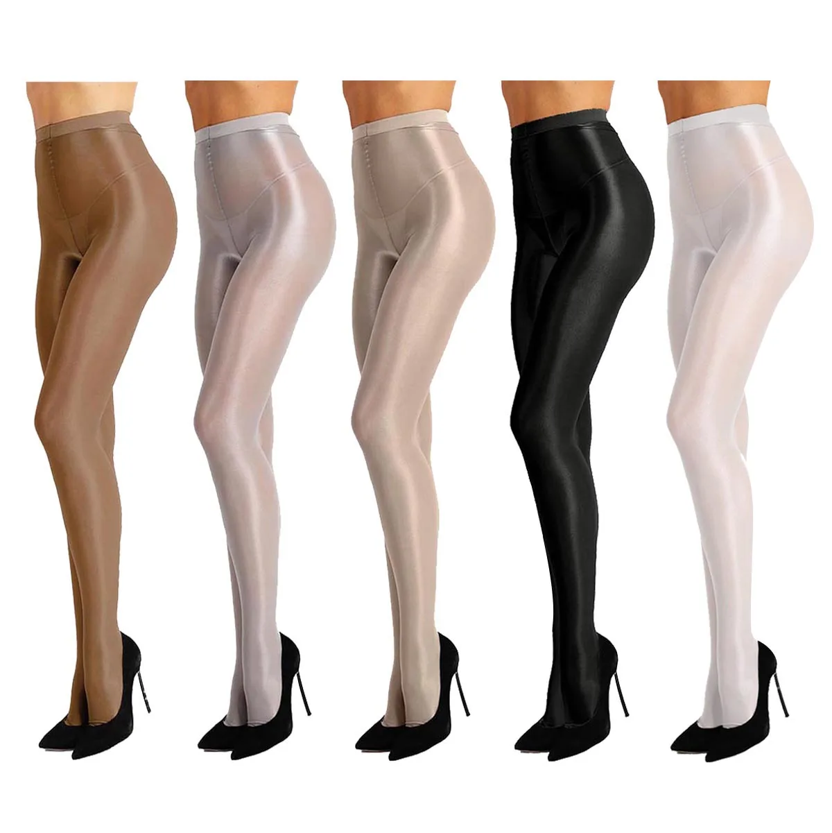 Women Tummy Control Ultra Shimmery Stretchy 70D Thickness Shiny Stockings Nightclub Rave Sexy Pantyhose Performance Dance Tights |