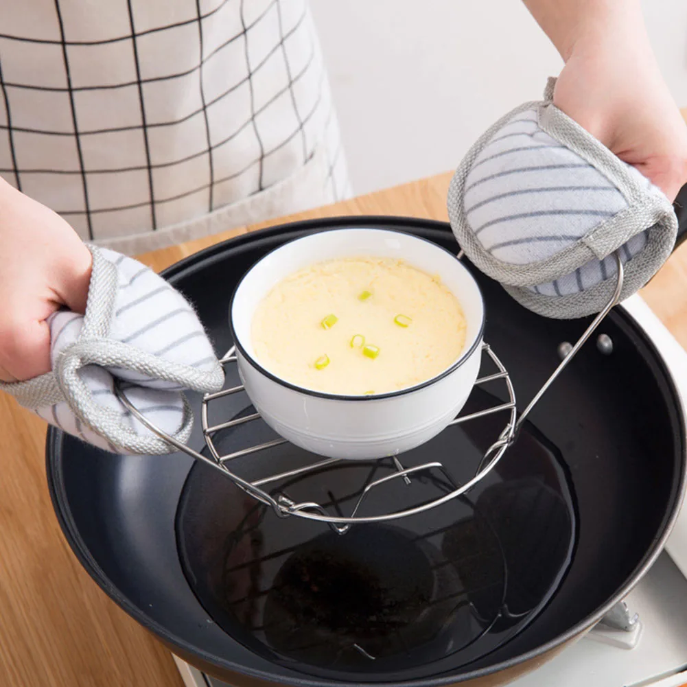 Нержавеющая сталь подъемная сковорода Паровая стойка Складная для кастрюля