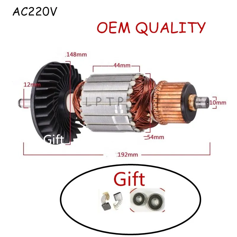 AC220 240V Якорный ротор сменная углеродная щетка для MAKITA 9067 9067S 9069 9069S 9069X 9067F 9069F 7 дюймов угловой шлифовальный
