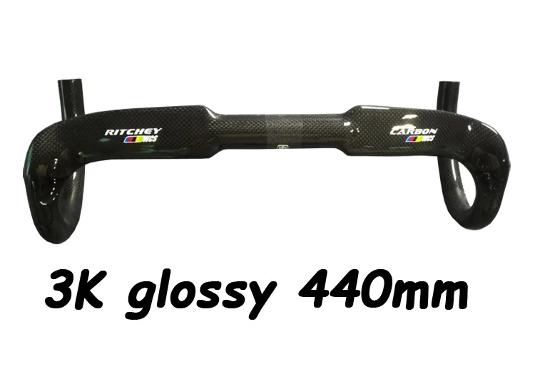 3k glossy 440mm Горячая Распродажа езда на велосипеде, углеродный руль для шоссейного велосипеда 28,6 мм Труба из углеродистого волокна 3 k/UD матовый 400/420/440 Интегрированный руль со стволом, руль велосипеда - Цвет: 3k glossy 440mm