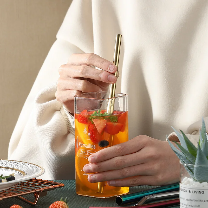 BERATS Reusable Metal Drinking Straws 304 Stainless Steel Sturdy Bent Straight Drinks Straw with Cleaning Brush | Дом и сад