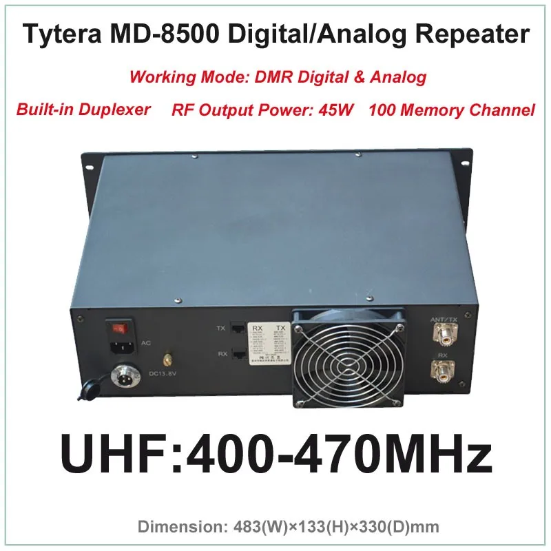 Tytera TYT MD-8500 UHF 400-470MHz DMR цифровая и аналоговая профессиональная рация повторитель с Duplexer(RF выходная мощность 45 Вт