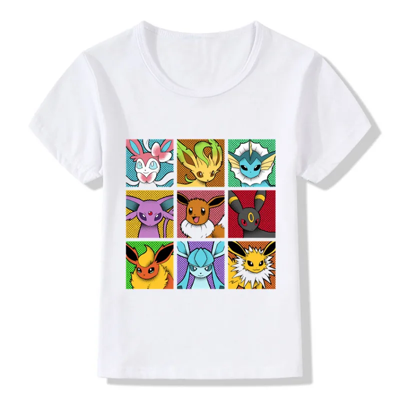 Футболка с героями мультфильмов Pokemon Go для мальчиков и девочек детская