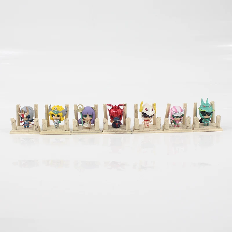 7 шт/лот 4 см Seiya Shiryu Shun Hyoga Jabu Shaka Saga Kanon ПВХ Фигурки игрушки аниме, модели игрушки