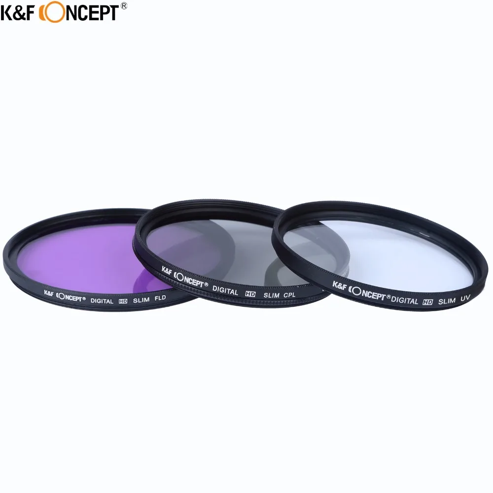 Комплект фильтров для камеры K & F 62 мм UV CPL FLD + градиентный серый синий оранжевый