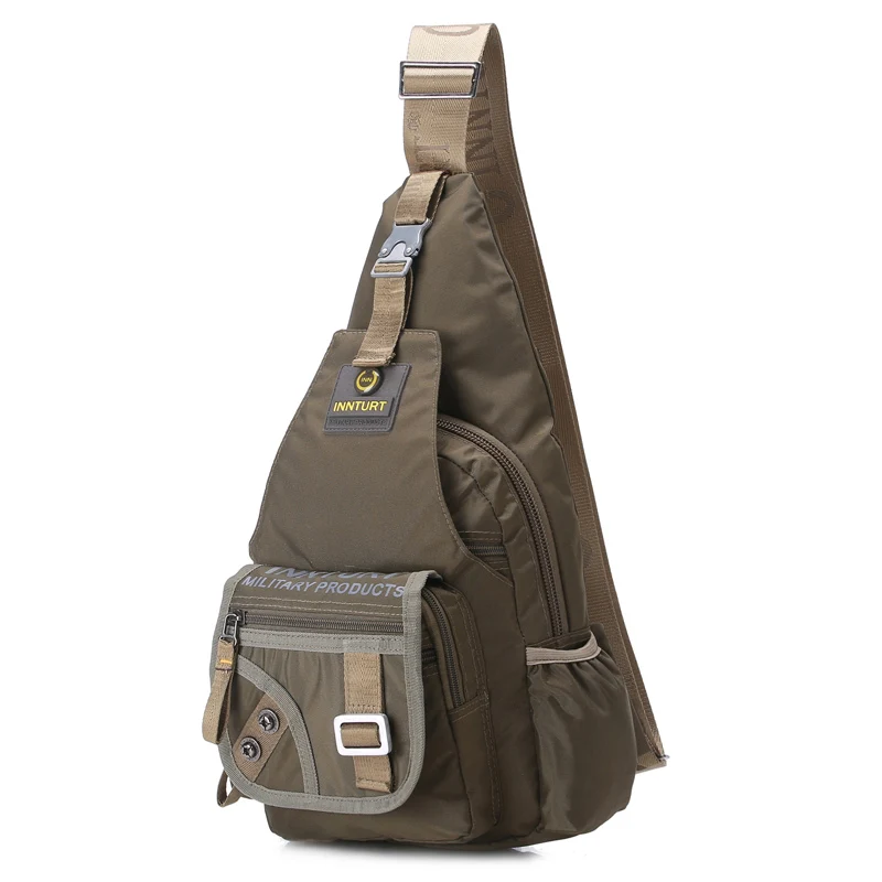 Army Green Высококачественный нейлоновый мужской нагрудный рюкзак через плечо, повседневный рюкзак, модный мужской рюкзак для путешествий - Цвет: Army Green