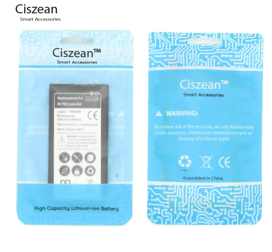 Запасной аккумулятор Ciszean 1x3500 мАч для Nokia Lumia 640 BV T5C LTE AT&T телефона батареи #33
