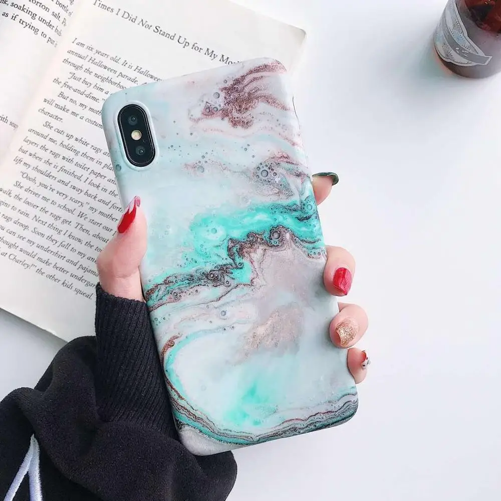 Роскошный Мраморный чехол для телефона для iphone 11 Pro Max XS Max X XR 7 8 Plus 8 Plus 7Plus 6 S 6 S чехол силиконовый чехол - Цвет: W14