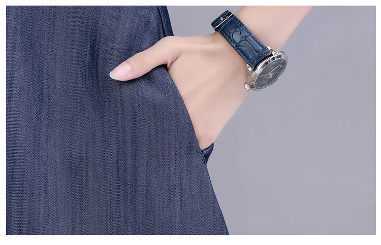 Женское платье с О образным вырезом облегающее из джинсовой ткани вышивкой в