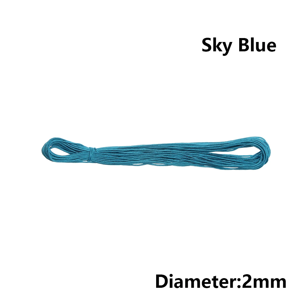 style 1 - sky blue 12 Цветов Паракорд 550 веревка 5/10/20 м Длина парашютный шнур верёвки для палатки набор для выживания для Пеший Туризм Кемпинг Диаметр 2 мм - Цвет: style 1 - sky blue