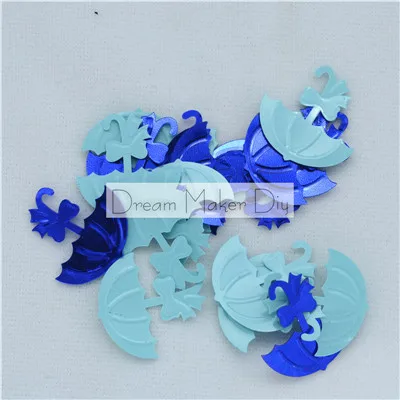 umbrella blue 25 г(1000 шт) День рождения синий/розовый цвет смесь посыпать конфетти свободные блестки раззноцветные часы Свадьба Ремесло детей DIY Аксессуары - Цвет: umbrella blue
