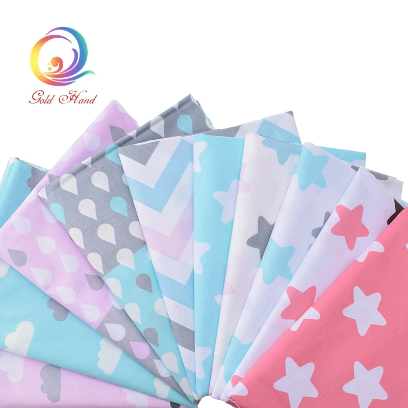 Haisen 10 шт./лот набивная саржевая хлопковая ткань для шитья куклы детское