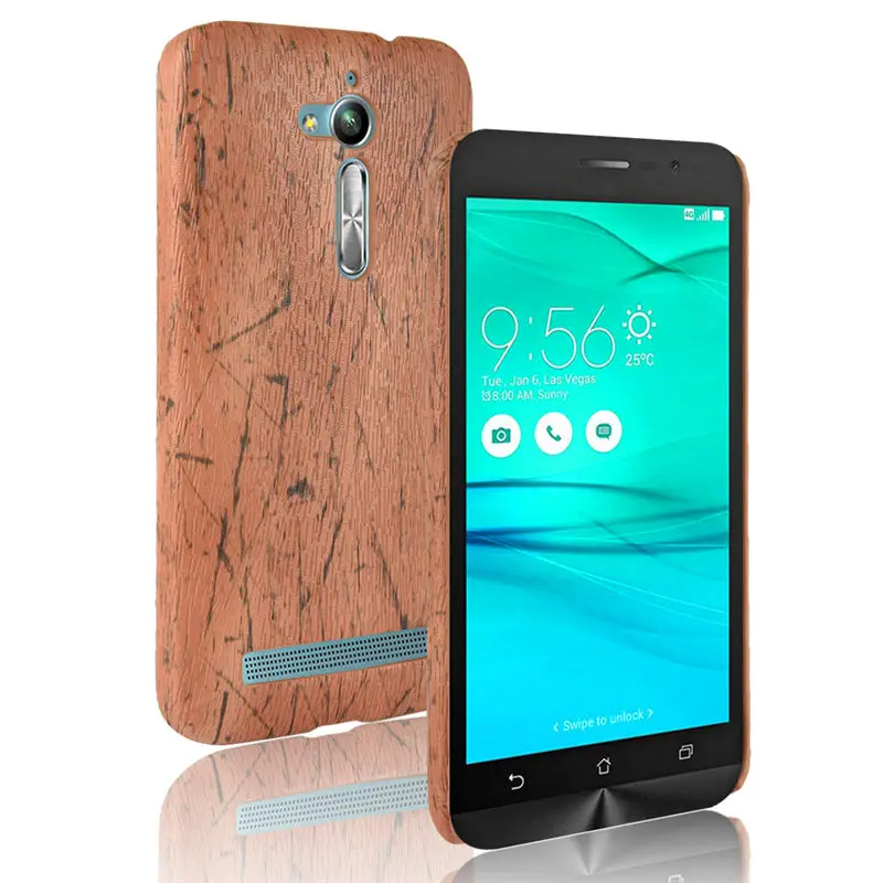 Чехол для Asus Zenfone Max Plus M1 ZB570TL Жесткий из поликарбоната с текстурой древесины +