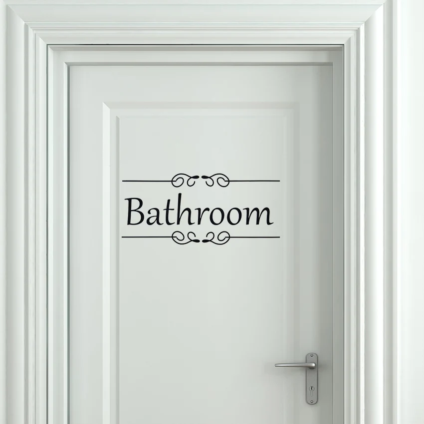 Bathroom Винтажная Наклейка на стену, декор для ванной комнаты, виниловая наклейка на дверь туалета, переводная винтажная декоративная настенная наклейка для домашнего декора - Цвет: Bathroom