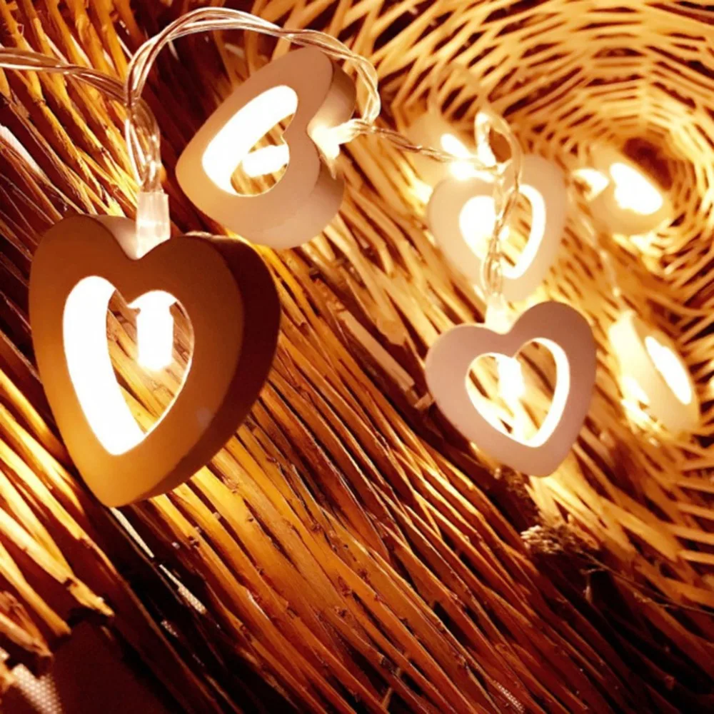 Светодиодный светильник с деревянным сердечком Форма s Love реквизит