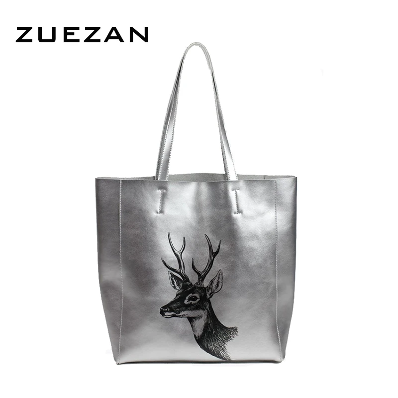 Женская сумка с оленем и плечевым ремнём повседневный комплект больших сумок из
