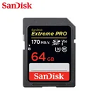 Оригинальная SD-Карта Sandisk Extreme Pro, 64 ГБ, телефон с максимальной скоростью чтения 170, карта памяти V30 класса 10 U3 4K UHD для камеры