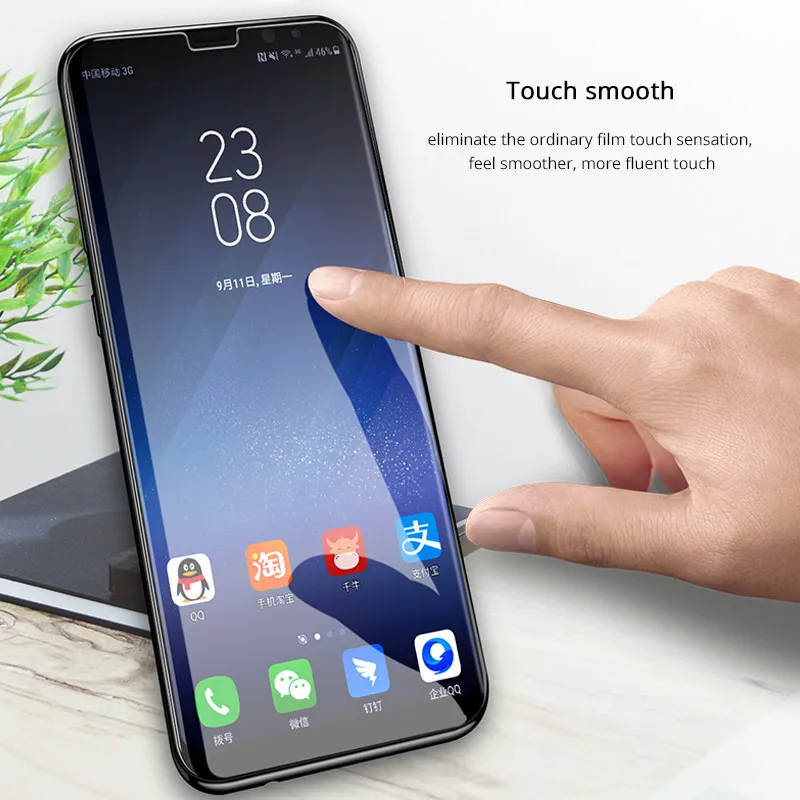 Закаленное стекло с полным наклеиванием Защитная пленка для Samsung galaxy S8 S9 plus Note 8