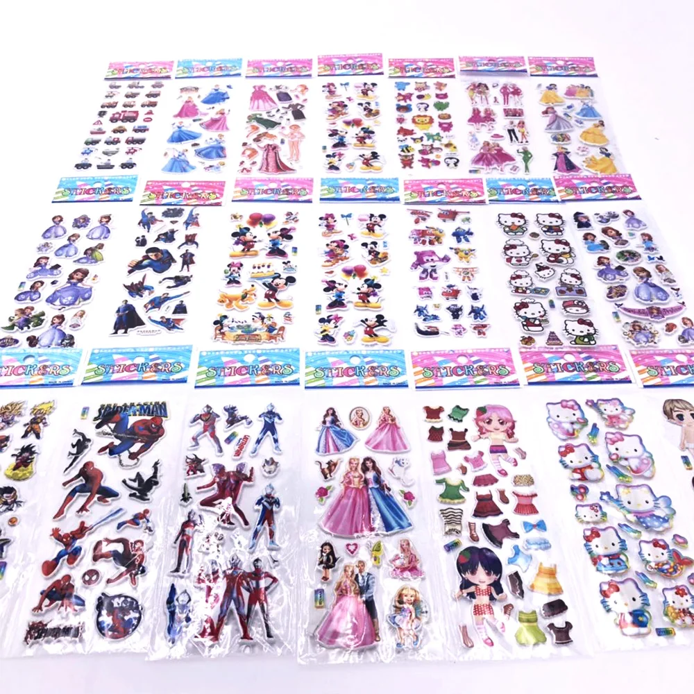 Мультяшные узоры 10 шт./лот модные брендовые Детские игрушки 3D наклейки для детей
