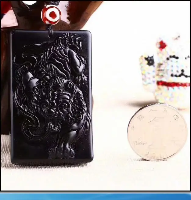 ZCD 1210 + ожерелье с натуральным обсидиановым тигром|brave pendant|obsidian necklaceobsidian pendant |