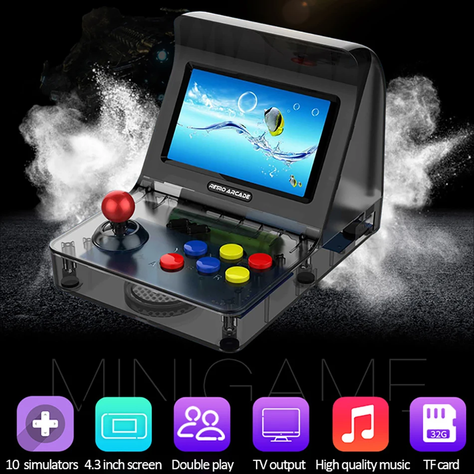 Новая портативная мини игровая консоль в стиле ретро 4 3 дюйма 64 бит 3000 видеоигры