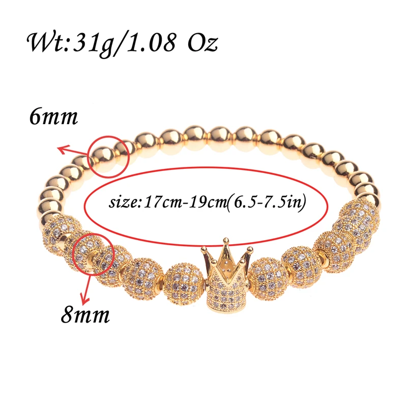 Amader 2018 Роскошный белый циркон эластичные браслеты для мужчин ювелирные изделия