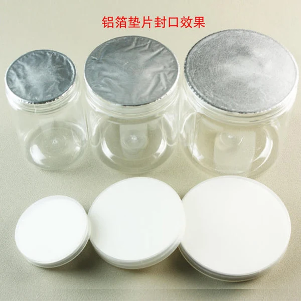 1000pcs 56-60mm Aluminum Foil Seal for Plastic Bottle, Induction Alumunim Foil Pads for PET/PE/PP/HDPE/GAKSET