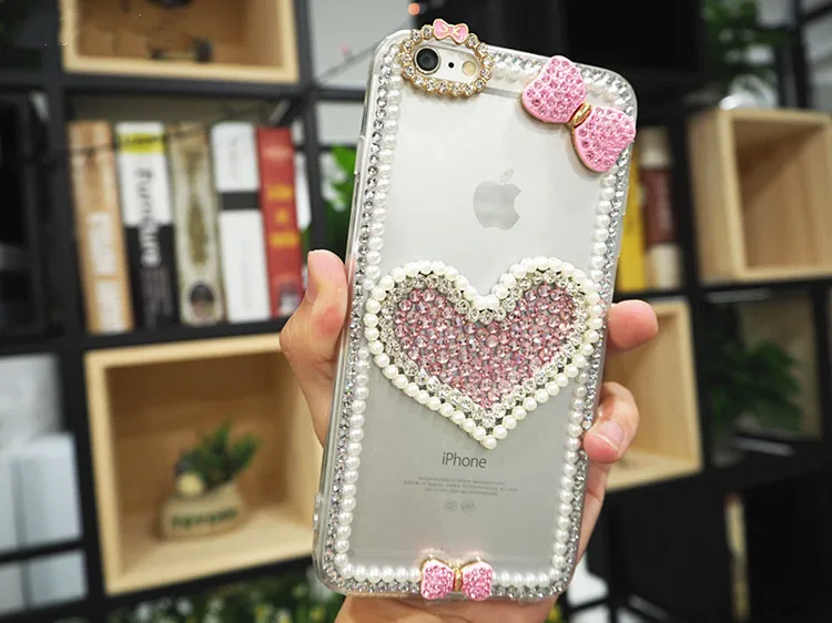 Чехол XINGDUO для iphone5 6 7 8 6S Plus X XS XR XSMAX блестящий жемчужный стразы чехол телефона с