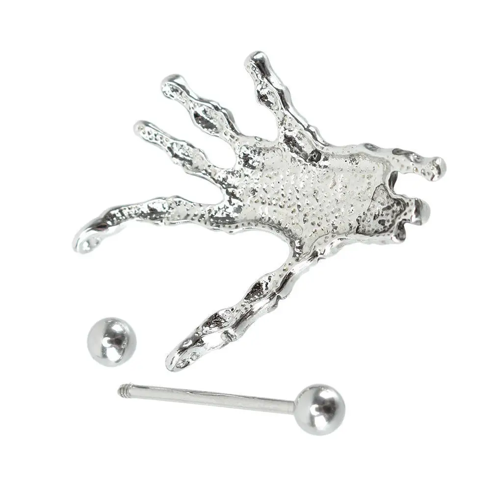 Wholesale 2Pcs Sexy Punk Rock Style Skeleton Skull Hand Shield Nipple Bar Navel Belly Milk Button Rings Body Piercing Jewelry | Украшения и