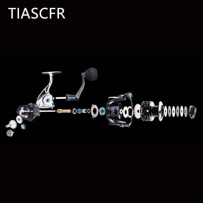 Рыболовная катушка TIASCFR металлическая 14 + 1BB XS1000-7000 серии водонепроницаемая