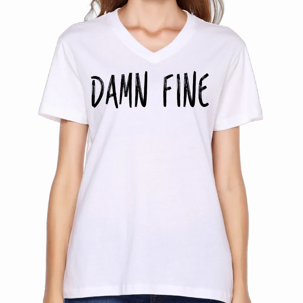 2017 Чертовски хороший Отпечатано Женщины V образным Вырезом Рубашки Уникальный