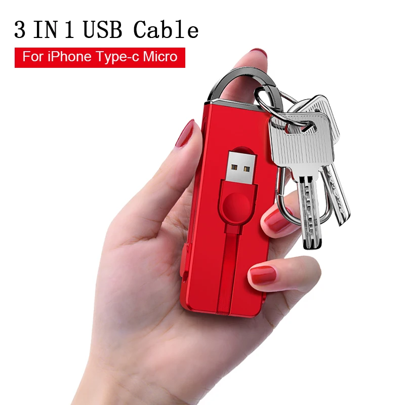 USB-кабель Oatsbasf для iPhone XS Max X 8 7 6 быстрое зарядное устройство 3 в 1 брелок кабель Xiaomi