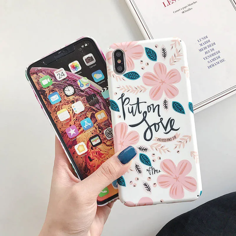 USLION светящийся цветок листья печать чехол для телефона iPhone X XS XR Xs Max 7 8 Plus Жесткий