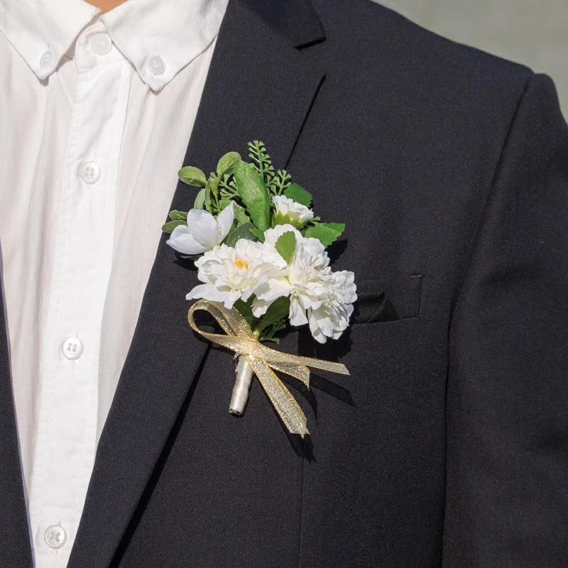 Свадебная желтая бутоньерка jaevini Homme свадебный браслет на запястье корсажный для