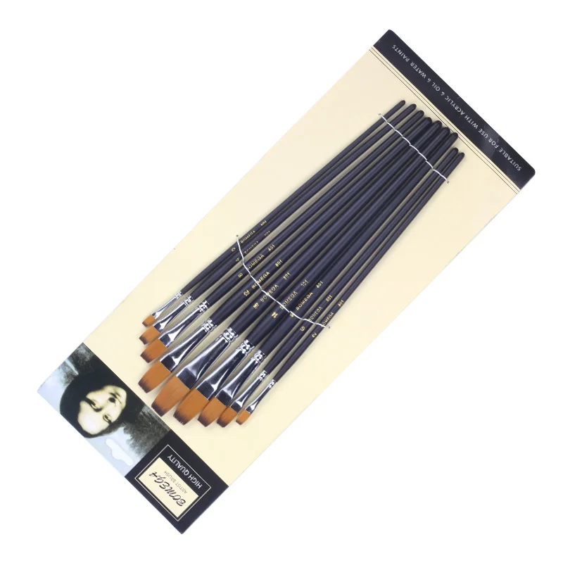 & 9 шт./компл. художественная кисть круглая остроконечная плоская косая краска